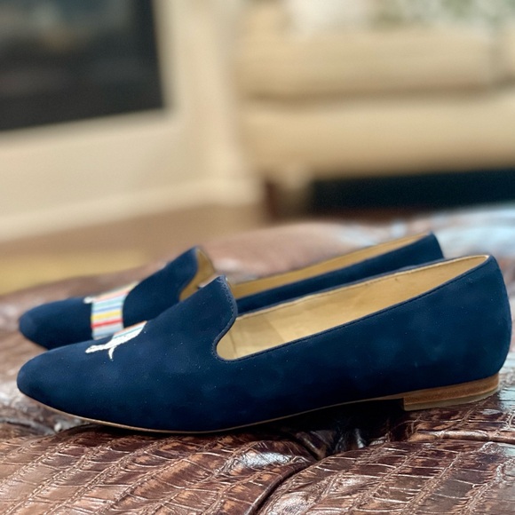 Women’s Navy Talbots Rainbow Dachshund Suede, 8M - Picture 2 of 5